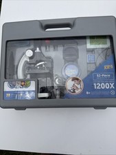AmScope 52pc 120X-1200X Starter Compound Microscope Science Kit for Kids