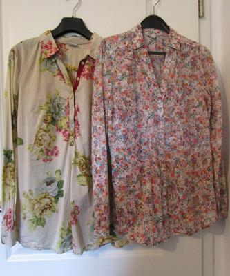 Esprit 2 Blusen, Tunika , 36, Blumen, Baumwolle, retro, top!