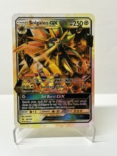 Carta Pokémon Solgaleo GX HP250 metallo dorato - Espositore regalo da collezione
