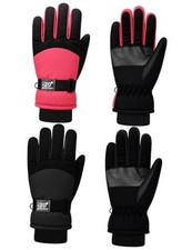 2 Pairs Kids Waterproof Winter Snow Gloves Ski 8-12 Years Cute Pink, Black