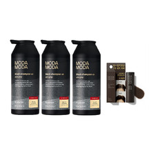 Moda Moda Zero Gray Black Hair Shampoo 3 Pack  Dark Brown Hair Cover Stick