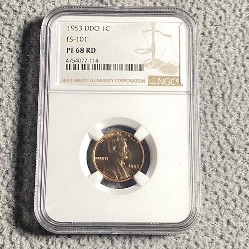 1953 DDO 1c Lincoln Wheat proof Cent FS-101 NGC PF68 RD ERROR COIN