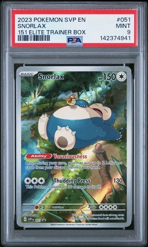 2023 POKEMON SVP EN-SV BLACK STAR PROMO 151 ELITE TRAINER BOX #051 SNORLAX PSA 9