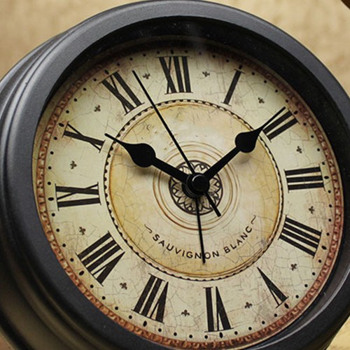 1PC Vintage Table Clock Adornment Creative Table Clock Crafts Decor Mute Wall - Picture 11 of 12