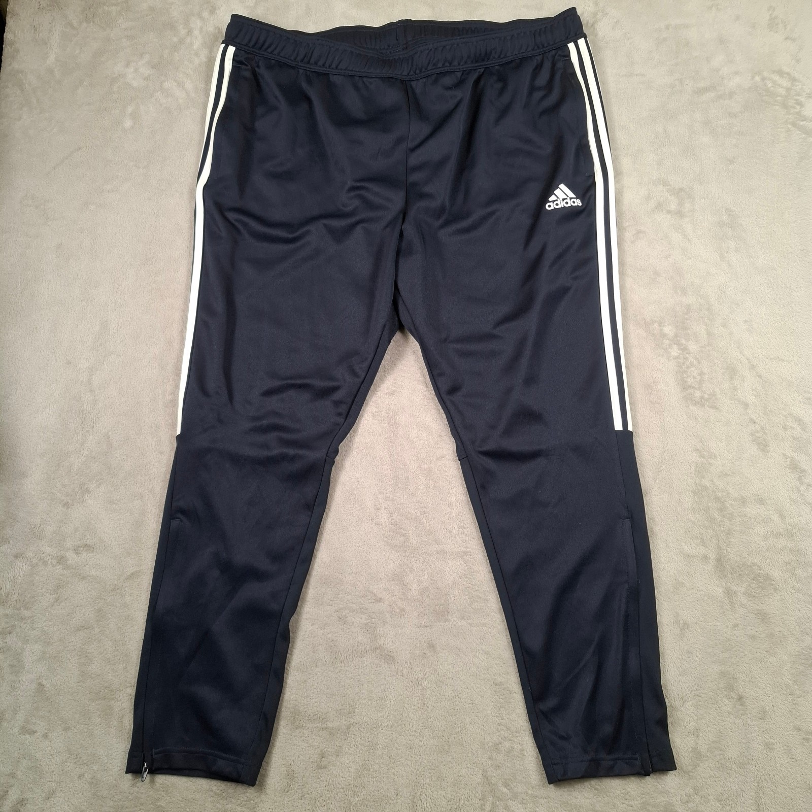 Adidas Track Pants Mens 3XL Navy Joggers Tapered Zip Hem Sports Aeroready W44