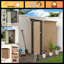 5x3 FT Metal Storage Shed - Weatherproof Galvanized Steel Garden Shed, Pent Roof