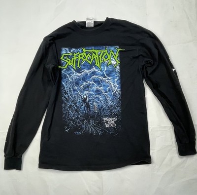 Vintage Suffocation Pierced From Within Long Sleeve Band T-Shirt Men's Large Bla