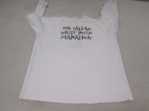 Vintage The Rock Shirt Mens XL 1996 Dallas White Rock Marathon Long Sleeve 90s - Picture 11 of 15