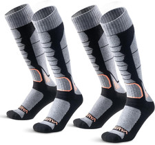 Merino Wool Ski Socks for Men Women Youth Over-The-Calf Full Cushion Snowboard