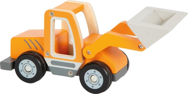 Small Foot Wiellader Met Schep Van Hout, Speelvoertuig Met Scheparm En Rubberen-image