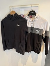 X2 Hoodies Nike Black + Adidas Colour Block Zip Up Youth XL Bargain bundle