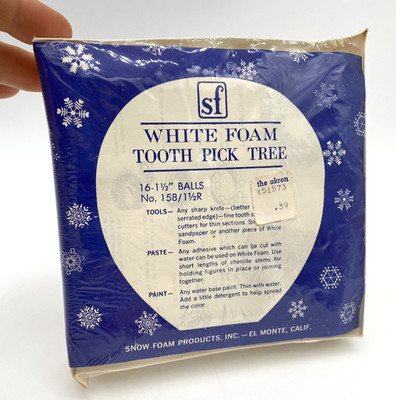 VTG Make Your Own DIY Toothpick Christmas Tree Centerpiece Snow Foam Products CA
