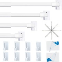 4 StüCks Vitragestangen Ausziehbar Ohne Bohren Weiß 30-50