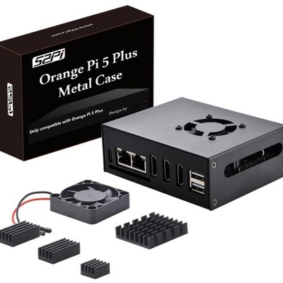 Metallgehäuse für Orange Pi 5 Plus mit 40mm Lüfter Kühlerkit Aluminium Schutz