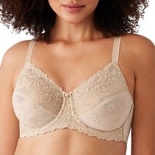 Wacoal Renaissance Rose Bra Womens 36D Buff Sheer Adjustable Strap Underwire