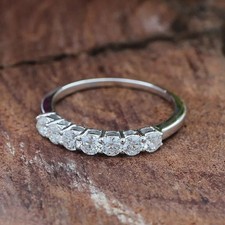 0.70Ct Round Lab Grown VS-FG Diamond Seven Stone Eternity Band Ring White Gold