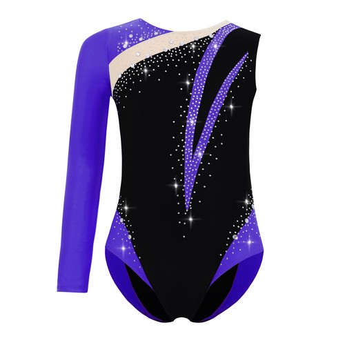US ~ Kinder Mädchen glänzend Strass Tank Tanz Unitard Gymnastik Turnanzug Ballett  - Bild 71 von 95