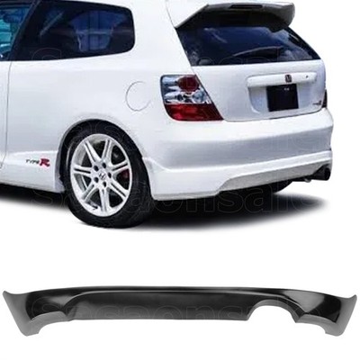 Rear Bumper Lip Diffuser For 02-05 Honda Civic Si 3dr EP3, PU Black Type-R Style