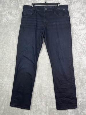 Mavi Jeans Mens 36x34 Black Matt Relaxed Straight Leg Stretch Preppy