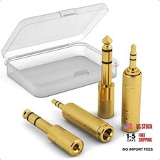 3.5mm to 1/4" TRS Adapter Set, Audio Converter for Electric