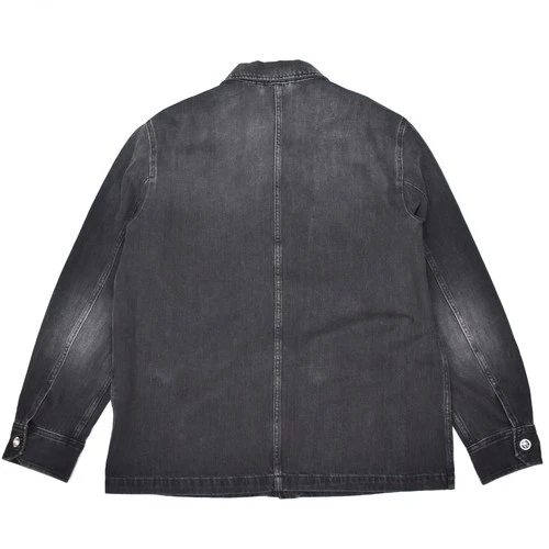 NWT $1695 VERSACE Black Denim Medusa Logo Chore Coat Jacket Mens XL 54 AUTHENTIC image 4