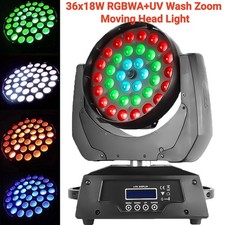 648W LED Wash Zoom Moving Head Light RGBWA UV 36x18W DJ Stage Beam Lighting DMX