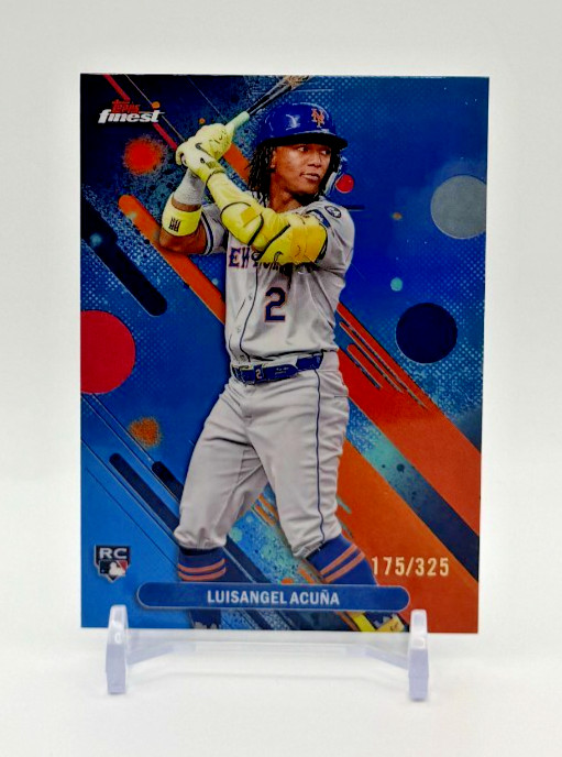 2025 Topps Finest #52 Common Luisangel Acuna Sky Blue Refractor /325 (RC)