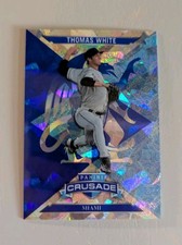 2025 Panini Crusade - Crusade Blue Cracked Ice - Thomas White #45 Miami Marlins