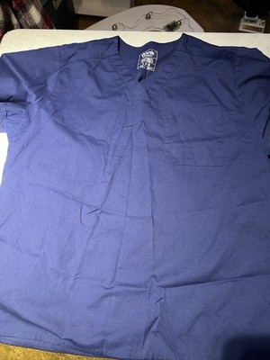 Wink Unisex WonderWORK Short Sleeve V-Neck Scrub Top MH7 Navy Medium NWT