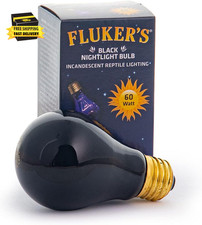 Incandescent Black Nightlight Bulbs for Reptiles, 60 Watt