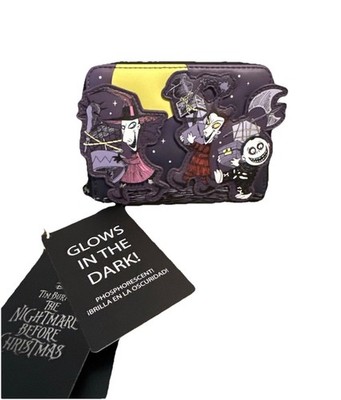 Loungefly Disney Night Berfore Christmas zipper GID Lock, Stock & Barrel  Wallet