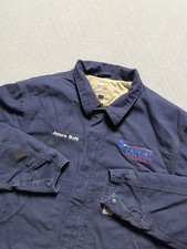 Carhartt FR Jacket Mens 2XL Blue Quilted Lined Canvas Full Zip Work Cat 3 FRJ164