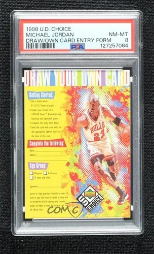 1998-99 Upper Deck UD Choice Draw Your Own Card Entry Michael Jordan PSA 8 HOF