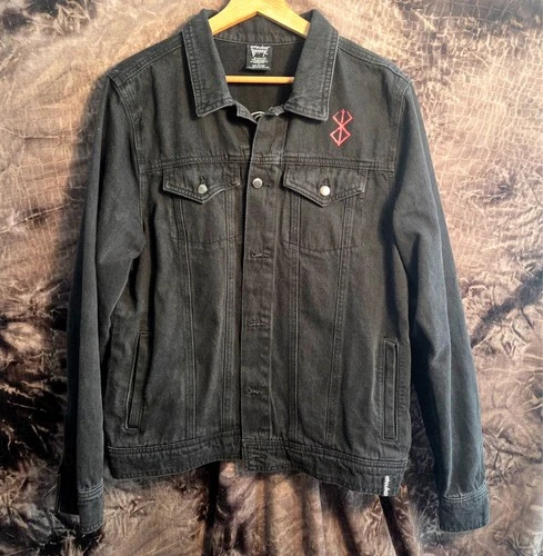 Berserk Guts Denim Jacket M Crunchyroll Exclusive Atsuko Black Anime - product listing photo