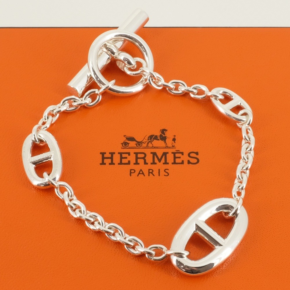 HERMES Chaine d'Ancre Farandole 19cm SV925 silver bracelet 553324 French luxury