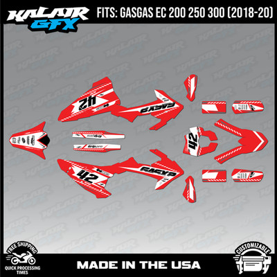 Graphics Kit for GasGas EC200 EC250 EC300 (2018-2020) Lethal - RED
