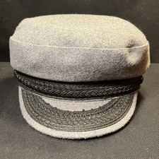 Vintage Grey Wool Greek Fisherman  s Cap Union Made in USA Size 7-7 1/8