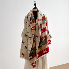 Women's Leopard Print Cashmere Feel Scarf Warm Pashmina Winter Shawl Wrap