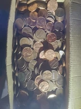 12 Rolls Bulk 95% Copper Lincoln Wheat & Memorial Pennies Aprox 4#