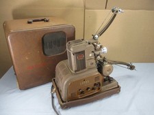 Vtg Ampro Stylist 16mm SOUND Movie Projector Portable w/Speaker Case  SEE VIDEO