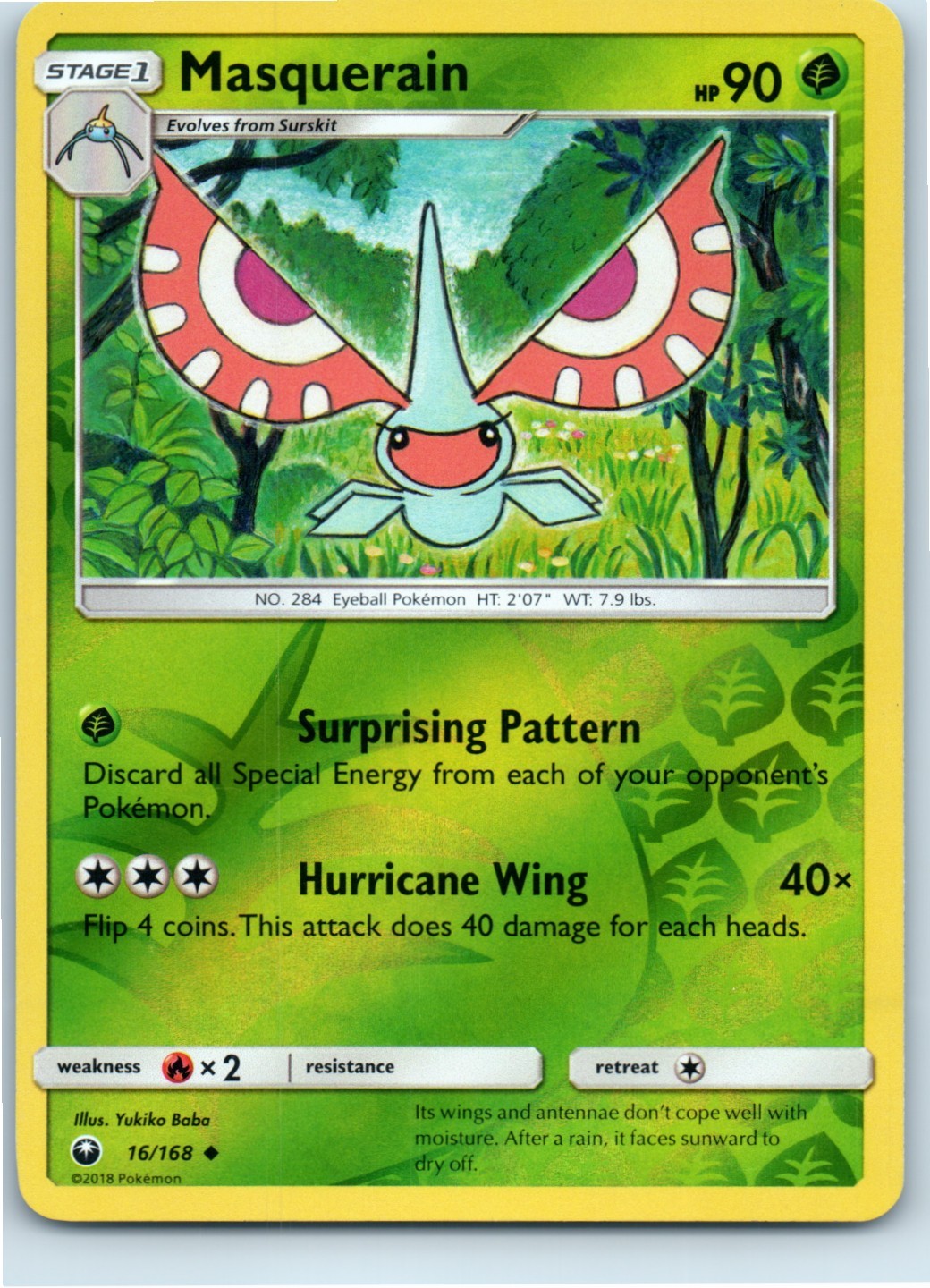 Masquerain Celestial Storm 16/168 Uncommon Reverse Holo Pokemon Near Mint