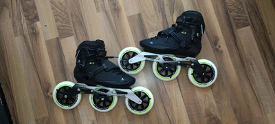 Rollerblade E2 110 Pro, inkl. 3 wd bremse und 6x 110mm powerslide rollen 