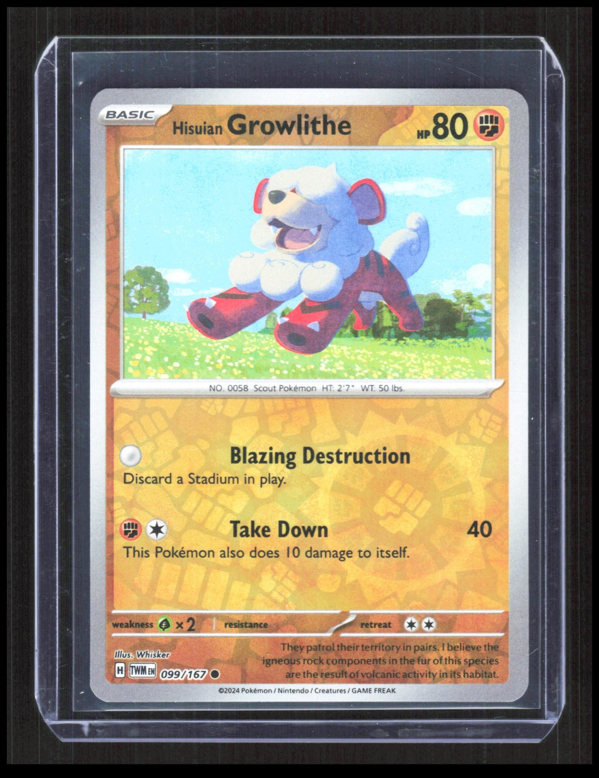 Hisuian Growlithe 99/167 Twilight Masquerade Pokemon TCG Reverse Holo CB-2-4-C-5