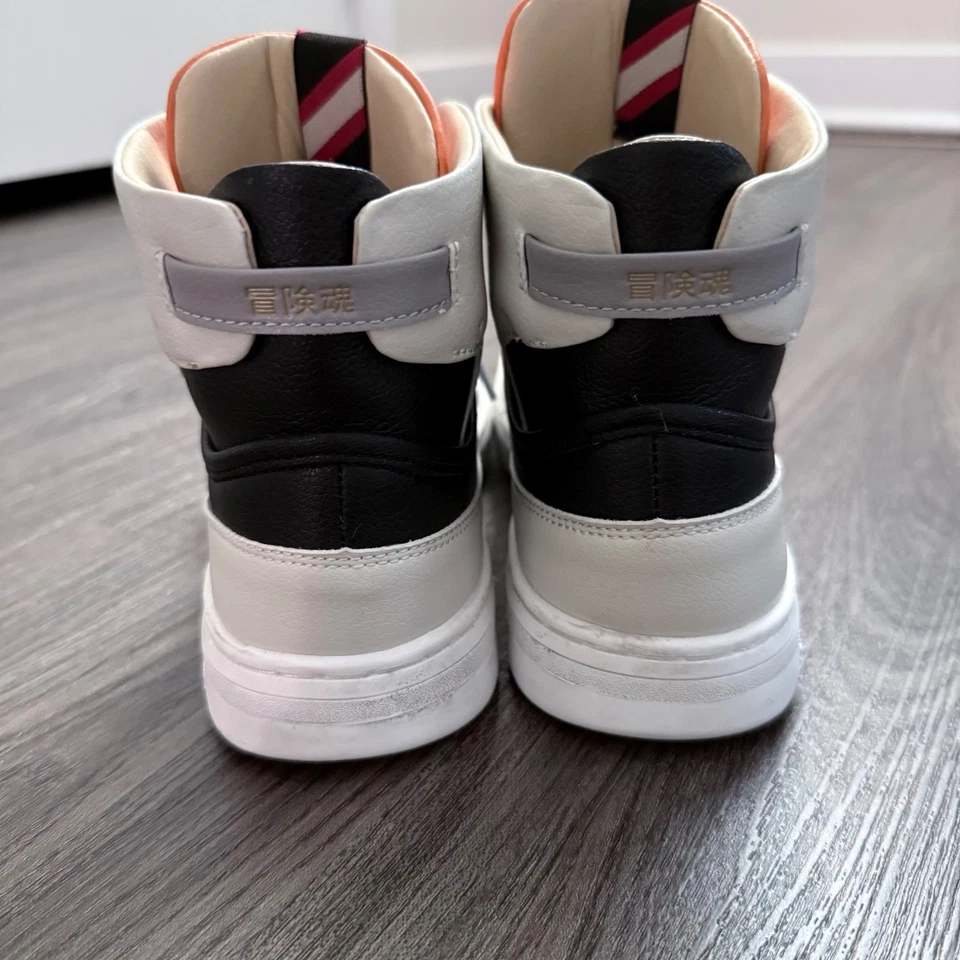 Superdry High Top Sneakers Orange Gray White Black Leather Lace Up Women's sz 8 - Image 4 of 4