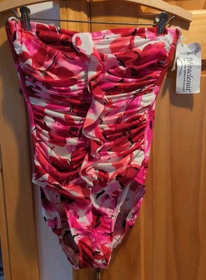 NWT MIRACLESUIT One Piece Women's Size 10 Pink Fuschia Floral Etc 80744 Estilo
