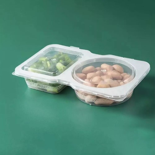 Double Compartment Condiment Container Reusable Snack Containers for Home School - Picture 3 of 8