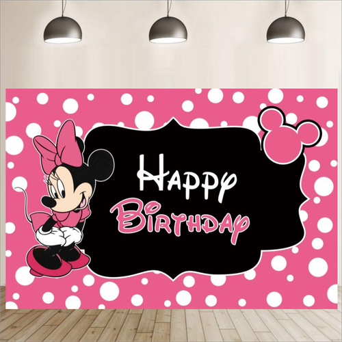 Minnie Mouse Backdrop Baby Shower Happy Birthday Photo Background Banner Studio - Picture 2 of 14