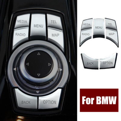 ABS Car iDrive Multimedia Button Trim Cover For BMW 1 2 3 5 6 7 X1 X3 X5 X6 F10