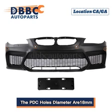 Front Bumper For BMW E60 E61 5-Series 08-10 528i 535i W/PDC 18mm G30 M5 Look