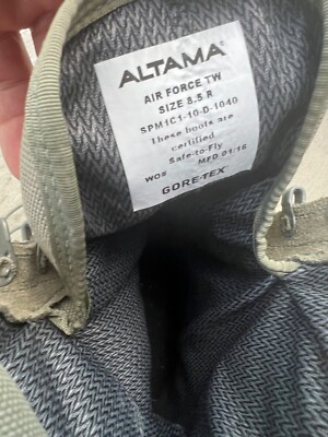 Altama Air Force TW Size 8.5 reg Boots Shoes GORE TEX SPM1C1-10-D-1040 FLY SAFE